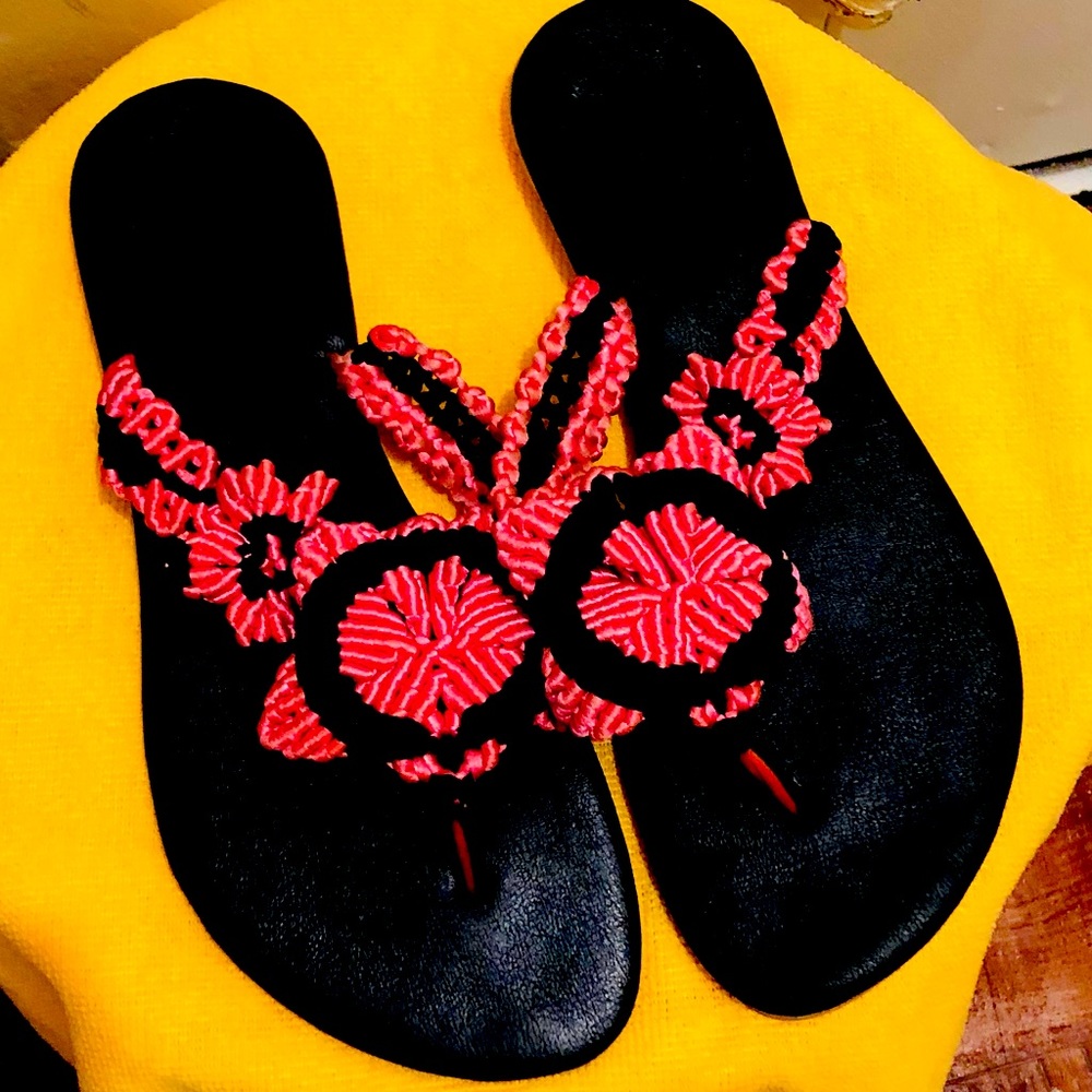 Butterfly crochet thong sandals Size 40